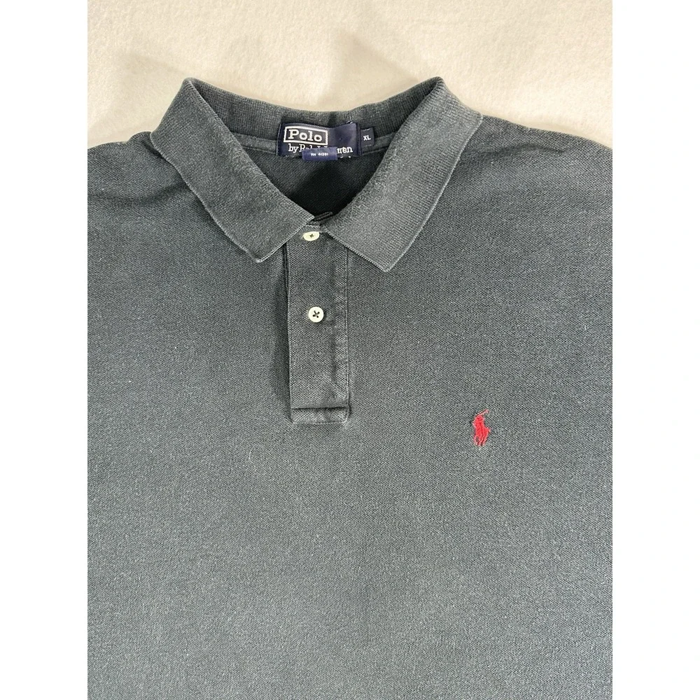 Polo by Ralph Lauren Mens Black Short Sleeve Cotton Polo Shirt XL